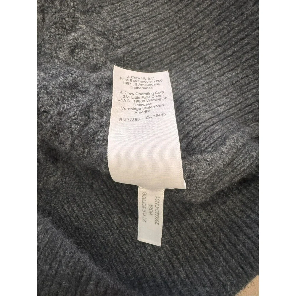 J.Crew Womens S Charcoal Wool Alpaca Boat Neck Relaxed Cable Knit Sweater Dress - Picture 6 of 8